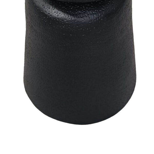 Josi 21 Inch Round Side End Table, Handcrafted Hammered Design, Drum Pedestal Aluminum Base, Matte Black