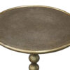 Shae 22 Inch Round Side End Table - Antique Brass Cast Aluminum with Hammered Texture For Small Places