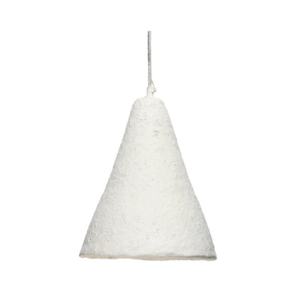 Zoe 96 Inch Pendant Chandelier, Modern Paper Mache Cone Shape, Beige
