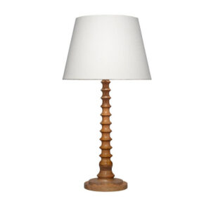 Dio 31 Inch Table Lamp, White Slub Drum Shade, Brown Turned Wood Base