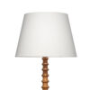Dio 31 Inch Table Lamp, White Slub Drum Shade, Brown Turned Wood Base