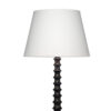 Dio 31 Inch Table Lamp, White Slub Drum Shade, Black Turned Wood Base