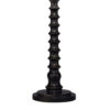 Dio 31 Inch Table Lamp, White Slub Drum Shade, Black Turned Wood Base