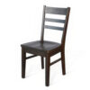Flint Dining Chair Set of 2, Ladderback Design, Dark Brown Mahogany