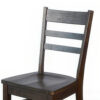 Flint Dining Chair Set of 2, Ladderback Design, Dark Brown Mahogany