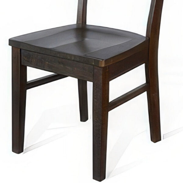 Flint Dining Chair Set of 2, Ladderback Design, Dark Brown Mahogany