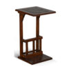 Odel Side Table with Magazine Rack, 13 Inch Top, Brown Mahogany Wood