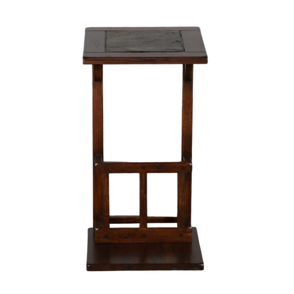Odel Side Table with Magazine Rack, 13 Inch Top, Brown Mahogany Wood