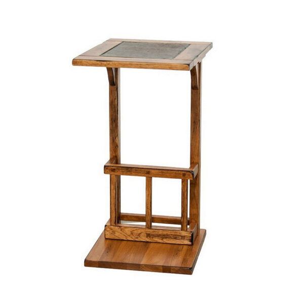 Marv Side Table with Magazine Rack, 13 Inch, Rustic Oak Finish Wood