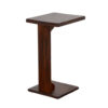 Reggie Sofa Side C Table, 15x12.5 Inch Mocha Brown Mahogany Wood