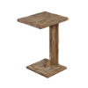 Dazy Sofa Side C Table, 15x12.5 Rustic Light Brown Mahogany Wood