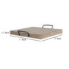 Rena Ottoman Tray with Metal Handles, 17 Inch Light Brown Mahogany