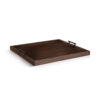 Yela Decorative Tray, 27x27 Square with Black Handles, Dark Brown