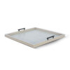 Yela Decorative Tray, 27x27 Square with Black Handles, Light Gray