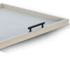Yela Decorative Tray, 27x27 Square with Black Handles, Light Gray