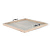 Yela Decorative Tray, 27x27 Square with Black Handles, Wheat Gray