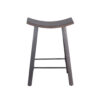 Flint Counter Stool Set of 2, Curved Dark Brown Mahogany, 24 Inch