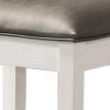 Felicity 16 Inch Upholstered Vanity Stool, Padded Seat, Glossy White