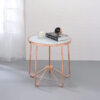 Alivia End Table, Frosted Glass & Rose Gold