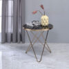Valora End Table, Black Glass & Champagne