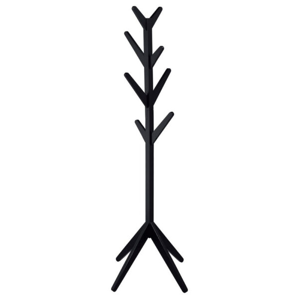 Margo Coat Rack, 8 Hooks and Tree Inspired Design, Black Solid wood