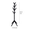 Margo Coat Rack, 8 Hooks and Tree Inspired Design, Black Solid wood