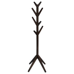 Margo Coat Rack, 8 Hooks and Tree Inspired Design, Brown Solid wood