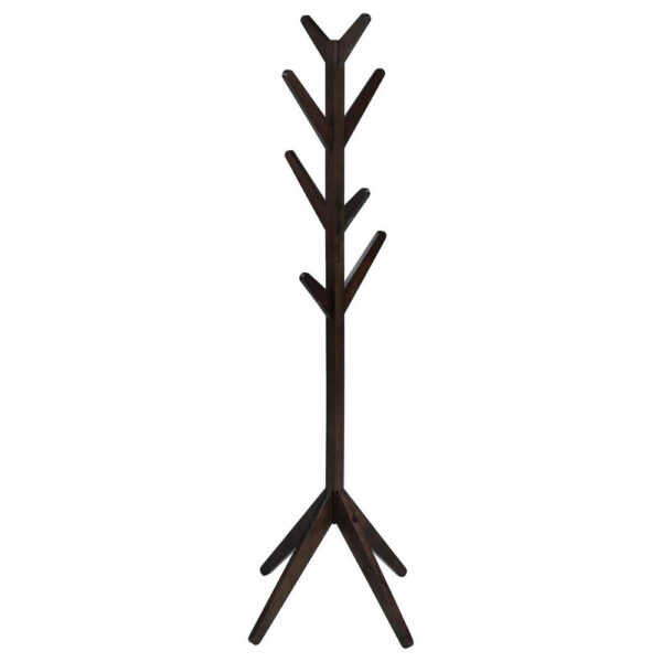 Margo Coat Rack, 8 Hooks and Tree Inspired Design, Brown Solid wood