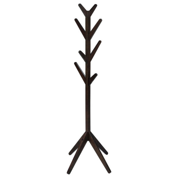 Margo Coat Rack, 8 Hooks and Tree Inspired Design, Brown Solid wood