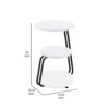 26 Inch Side End Table, 3 Tier Design, Black Metal Frame, White Finish