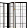 4 Panel Foldable Wooden Frame Room Divider with Grid Design, Black