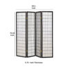 4 Panel Foldable Wooden Frame Room Divider with Grid Design, Black