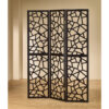 Intricate Mosaic Cutouts Folding Screen, Black