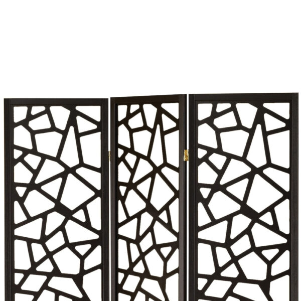 Intricate Mosaic Cutouts Folding Screen, Black