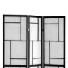 Stylish 3 Panel Wooden Folding Screen, Black