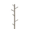 Free Standing Wooden Coat Rack with Six Hooks and Tripod Base, Gray