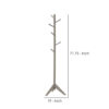 Free Standing Wooden Coat Rack with Six Hooks and Tripod Base, Gray