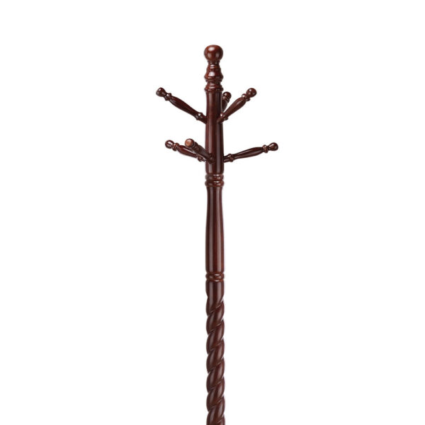 Traditional Style Coat Rack, Merlot Brown