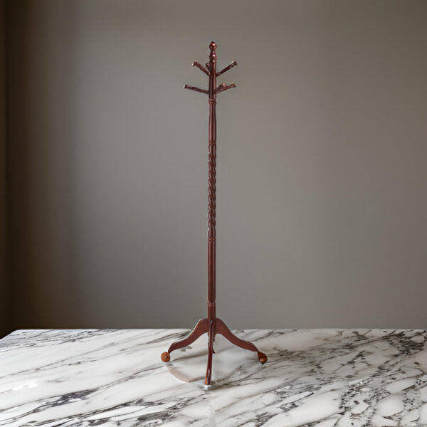 Traditional Style Coat Rack, Merlot Brown