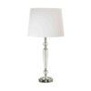 24 Inch Table Lamp Set of 2 with Glass Stands, Metal Base, Clear Finish