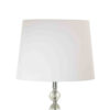 24 Inch Table Lamp Set of 2 with Glass Stands, Metal Base, Clear Finish