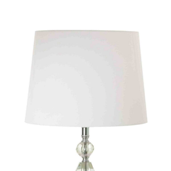 24 Inch Table Lamp Set of 2 with Glass Stands, Metal Base, Clear Finish