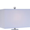 28 Inch Table Lamp, Crystal Stand, White Rectangular Shade, Metal, Clear