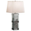 26 Inch Table Lamp, Empire Shade, Crystal Glass Stand, Clear Finish