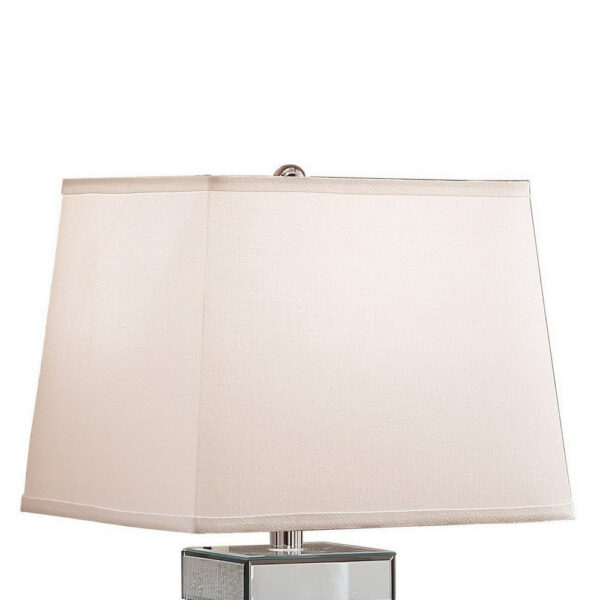 26 Inch Table Lamp, Empire Shade, Crystal Glass Stand, Clear Finish