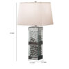 26 Inch Table Lamp, Empire Shade, Crystal Glass Stand, Clear Finish