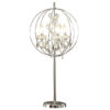 Shine 31 Inch Table Lamp, Chandelier Style, Crystal and Metal, Chrome