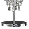 Cara 27 Inch Table Lamp, Hanging Drop Design, Crystal and Metal, Chrome
