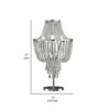 Cara 27 Inch Table Lamp, Hanging Drop Design, Crystal and Metal, Chrome
