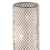 16 Inch Table Lamp, Crystal Cylinder Shade, Metal Mesh, Antique Bronze